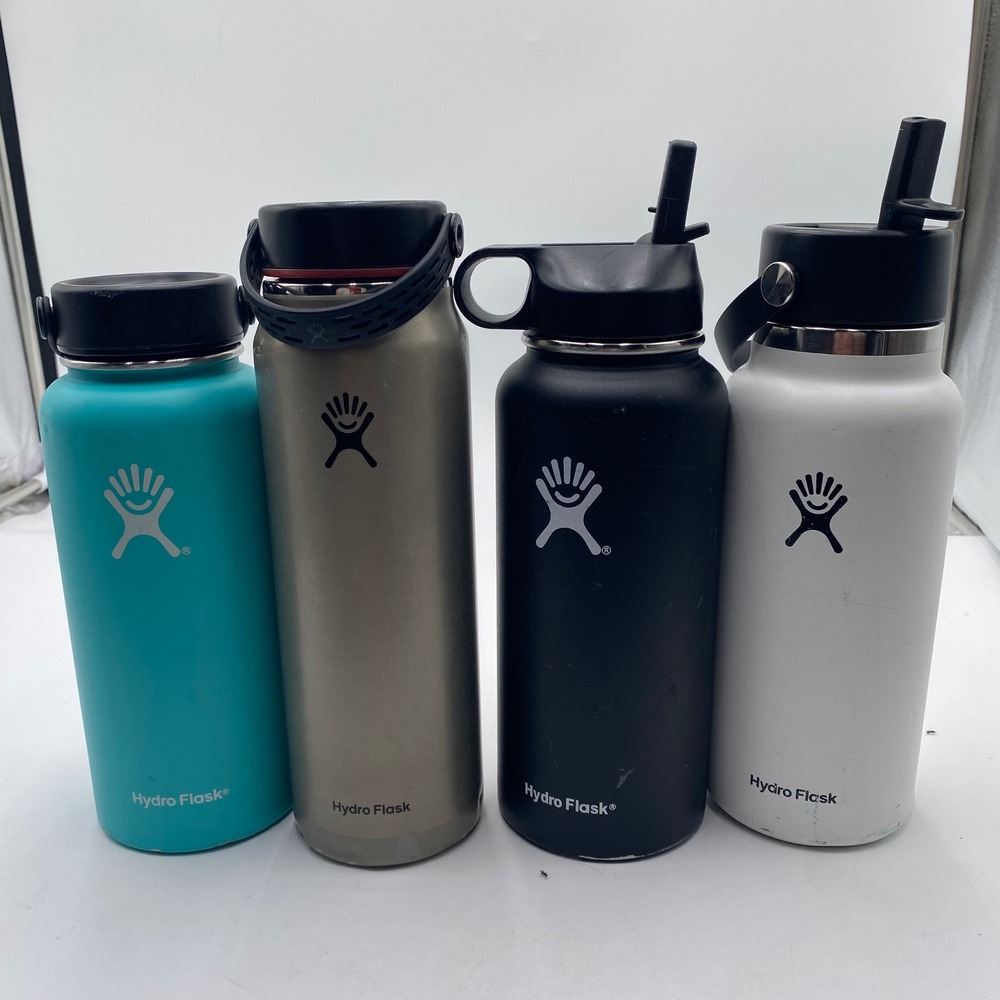 Hydro Flask Wide Mouth Water Bottle‎ Lot 4 32oz Blue Black White Grey Insulated